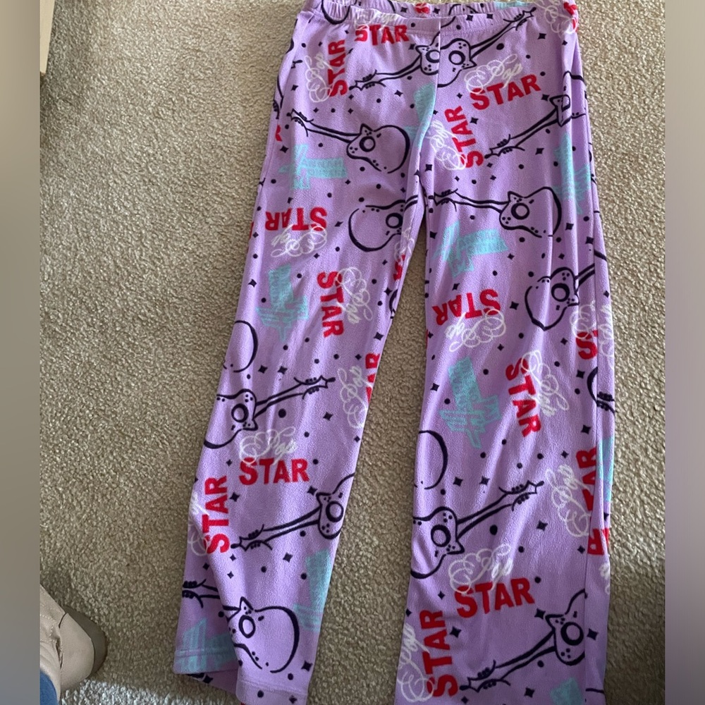 Disney Hannah Montana Miley Cyrus Pop Star Fleece Pajama Pants XS Girls